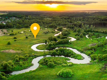 Złota Pinezka Map Google dla Bolimowskiego Parku Krajobrazowego, archiwum Google Map, 